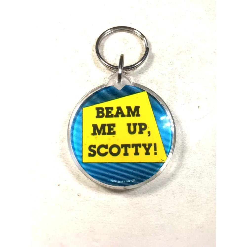 Beam Me Up Scotty Acrylic Keychain Space Fun